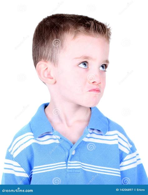 Boy With Pout On His Face Stock Image Image Of Spiky 14206897