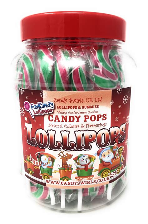 Candy Pops Christmas Green Red And White Swirl Lollipops Candy Pops