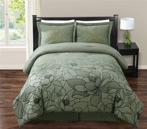 Get Information On Soft Contemporary 4 Pieces Sage Green Floral