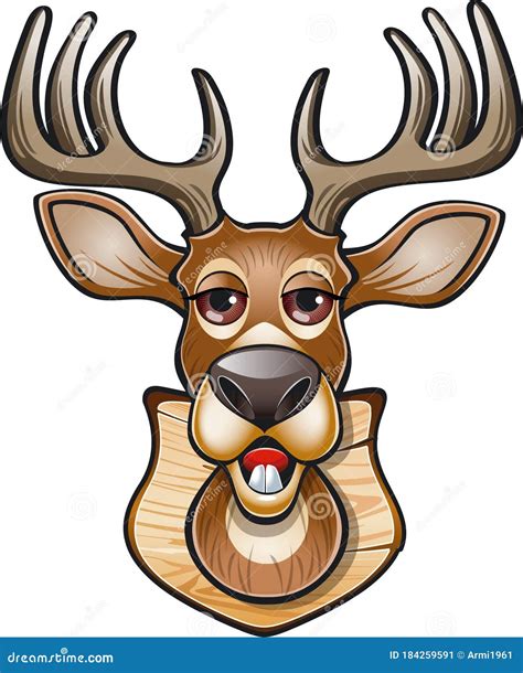 Mounted Deer Head Silhouette Vector Illustration