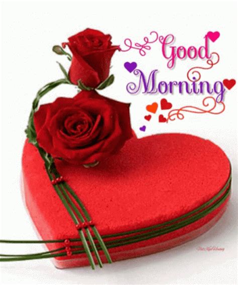 Romantic Good Morning Heart Flowers Valentines Day Gif Gifdb Com