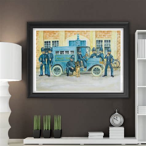 Police Officer T Painting Vintage Police Art Print Unique