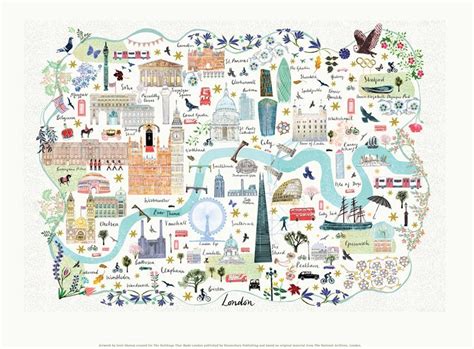 London Map Art Print Josie Shenoy Illustration