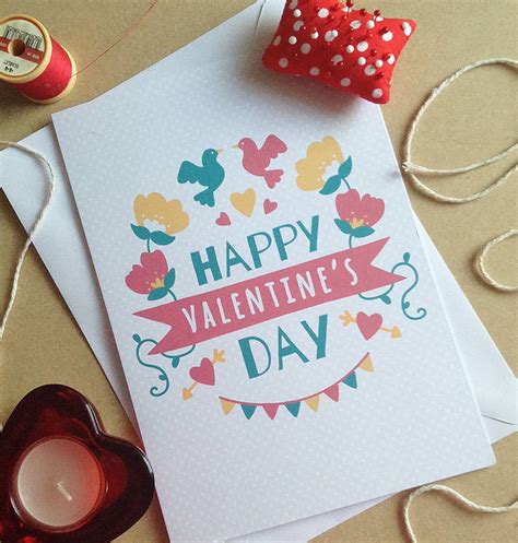 Pink And Teal Sweet Valentines Day Card By Ello Design