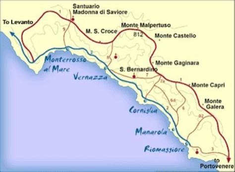 The Trail Map Starts At Riomaggiore And Ends Monterosso Beautiful