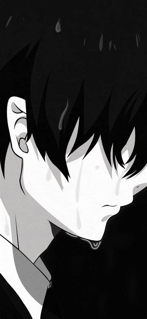 Anime Sad Black And White Wallpapers Wallpaper Cave