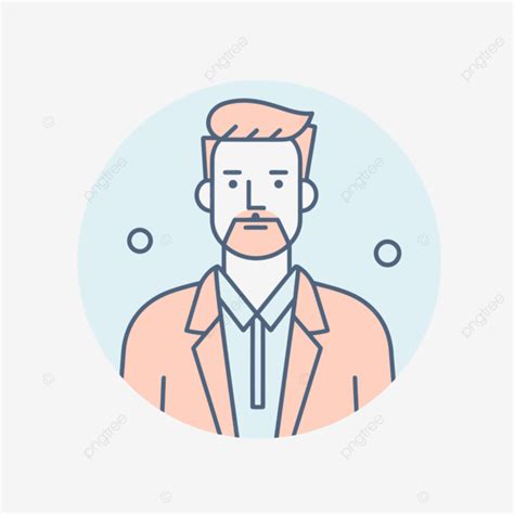 Icono De Hombre En Un Icono De L Nea Circular Vector Png Presentador