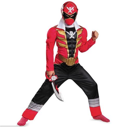 Boys Muscle Power Ranger Super Megaforce Costume Dress Up Size 46 78
