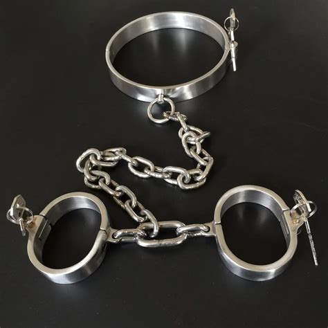 Aliexpress Com Buy Pcs Set Bondage Collar Handcuffs For Sex Steel
