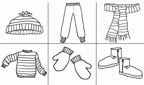 Free Printable Winter Clothes Coloring Pages