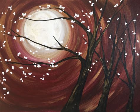 Crimson Moon Pinots Palette Painting
