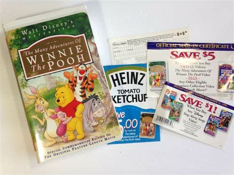 Many Adventures Of Winnie The Pooh VHS PROMO INSERTS Masterpiece