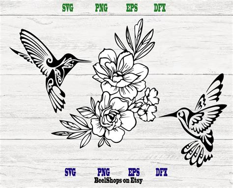Silhouette Cut File For Cutting Machines Bird Paper Cut Svg Hummingbird