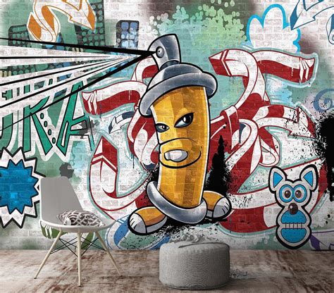 Graffiti Spray Can 1350 Wallpaper Mural Self Adhesive Peel And Etsy