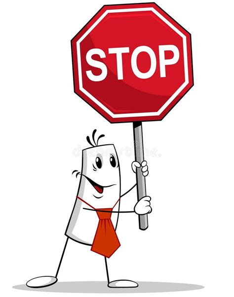 Man Holding Stop Sign Stock Vector Illustration Of Hand 63956851