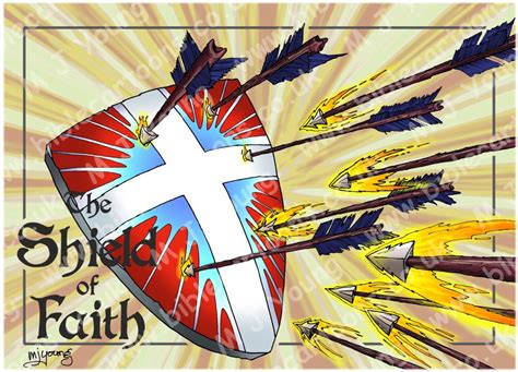 Ephesians 06 Armour Of God Shield Of Faith Yellow Bible Cartoons