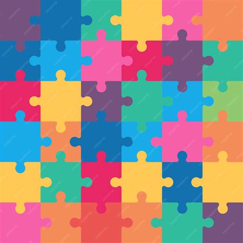 Premium Vector Colorful Puzzles Grid Jigsaw Puzzle