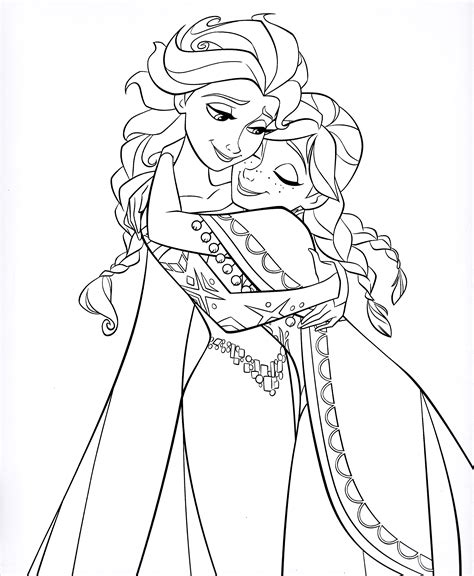 Images Walt Disney Coloring Pages Queen Elsa Princess Anna HD