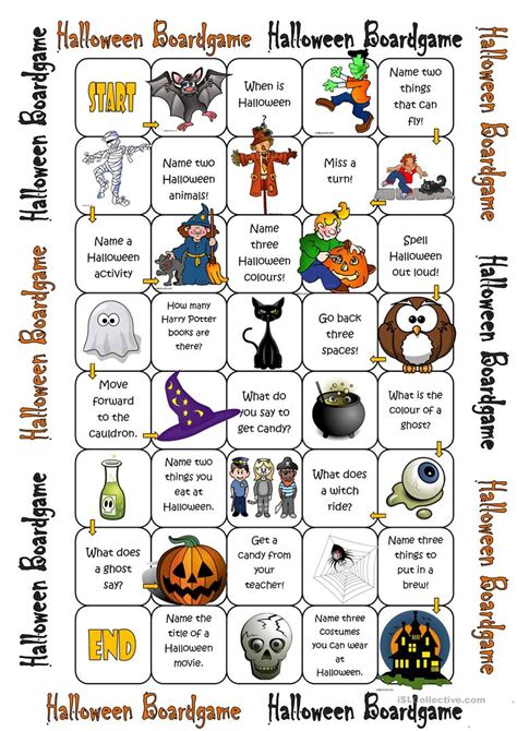 Halloween Boardgame Worksheet Free Esl Printable Worksheets Made By