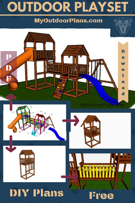 Outdoor Playset With Forts And A Frame Swing Plans