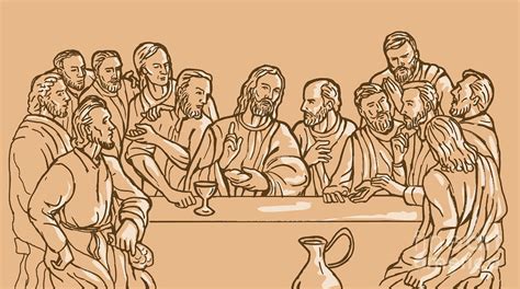 Last Supper Outlined Drawing Images Frompo 1