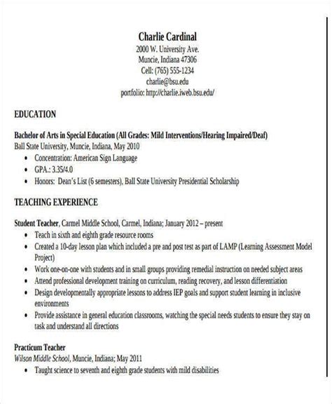 The special education resume template provides a very basic and easy to read group of headings in which a candidate may provide content. 28+ Teacher Resume Templates Download | Free & Premium Templates