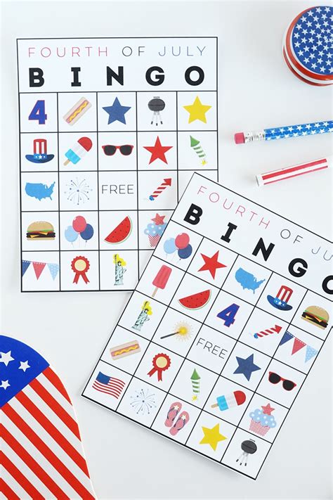 Free Printable 4th Of July Bingo Cards Printable Templates