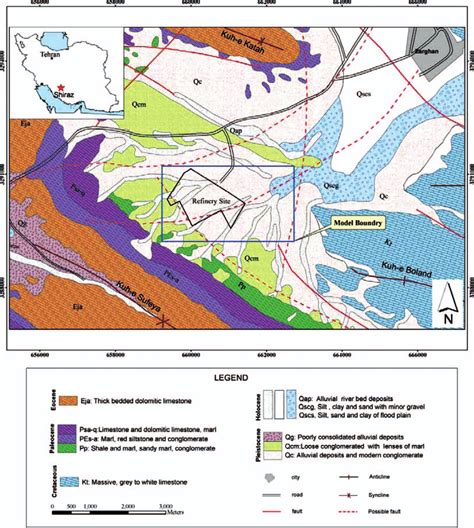 Geological Map Of The Site Geological Survey Of Iran Sheet