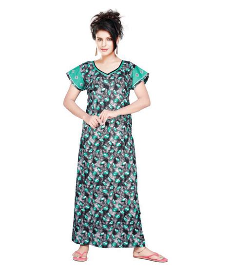 Buy Satyam Nighties Cotton Nighty And Night Gowns Green Online At Best Prices In India Snapdeal