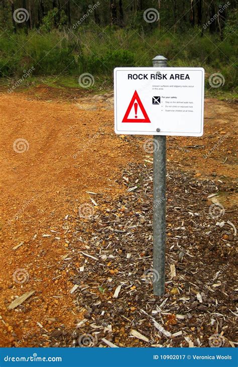 Danger Sign Rock Risk Area Stock Image Image Of Danger Walk 10902017