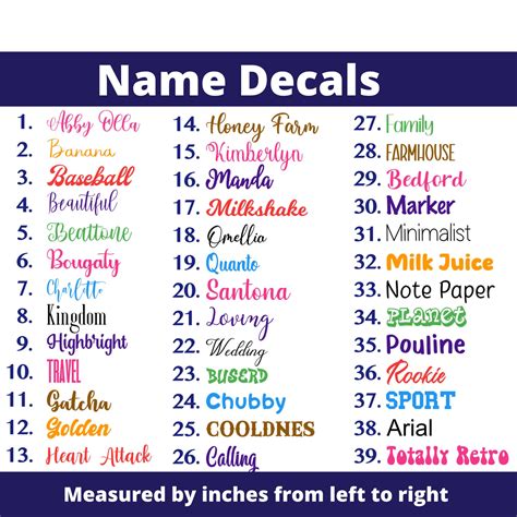 Custom Name Decals Name Stickers Etsy