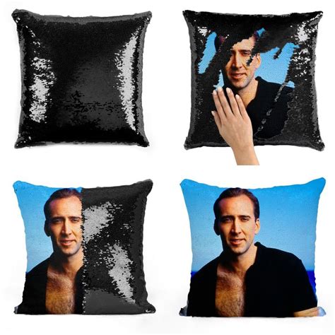 Nicolas Cage Sexy Sequin Pillow Nicolas Cage Sequin Pillow Fav Celebs