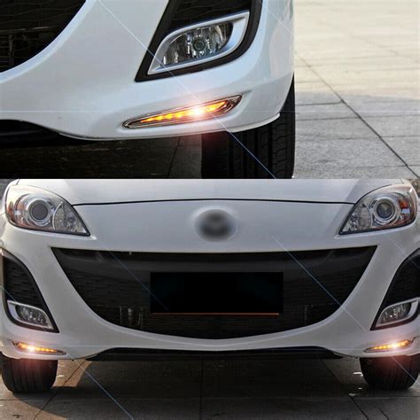 Pair Led Daytime Running Light For Mazda 3 Axela Car Fog Lamp Drl 2010