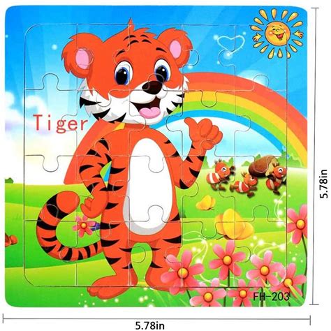 Graceon Wooden Jigsaw Puzzles Set For Kids Age 3 5 Year Old 20 Piece
