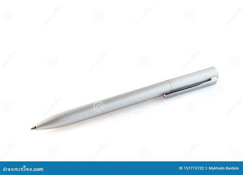 Side View Of A Ballpoint Pen Isolated On A White Background Stock