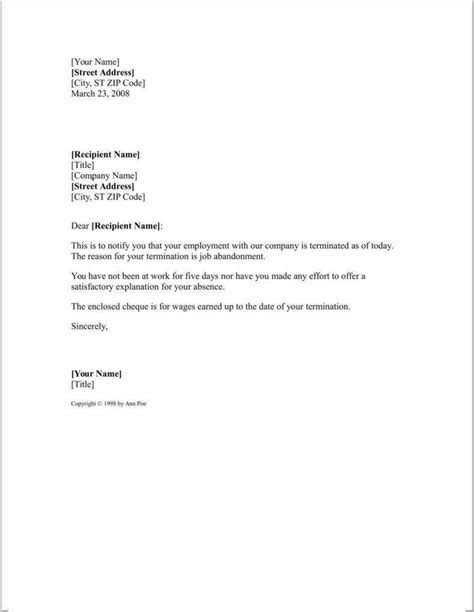That said, you should keep it private. abandonment of employment letter template australia | Kambin