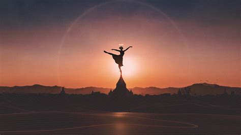 Ballet Dancer Sunset 4k Hd Desktop Wallpaper Widescreen High Definition Fullscreen