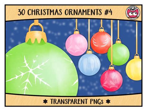 Christmas Ornaments Set 4 Graphic By Roundowlresources · Creative Fabrica