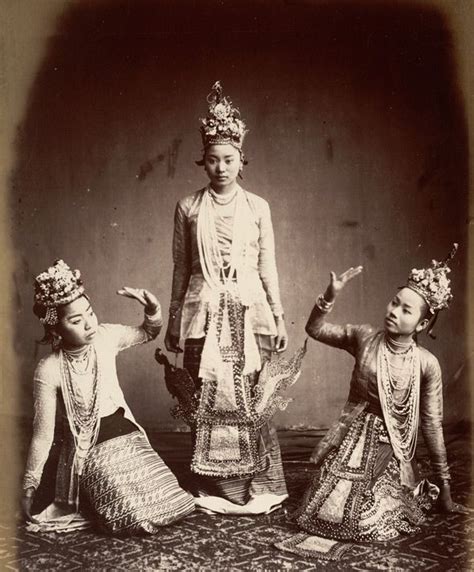 Burmese Dancers Philip Adolphe Klier 1880 Vintage Myanmar Myanmar