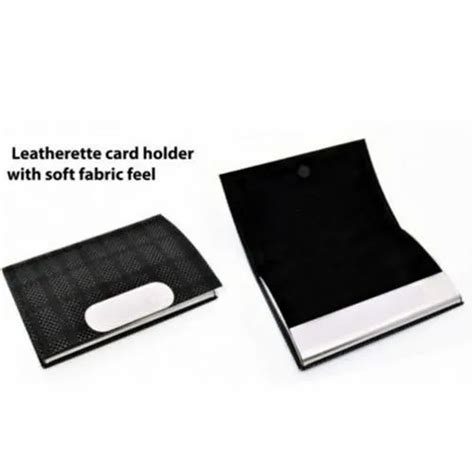 Black Leather And Stainless Steel Leatherette Card Holder At Rs 95