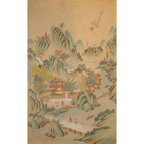 Chinese Silk Painting From Asia Of Old On Ruby Lane