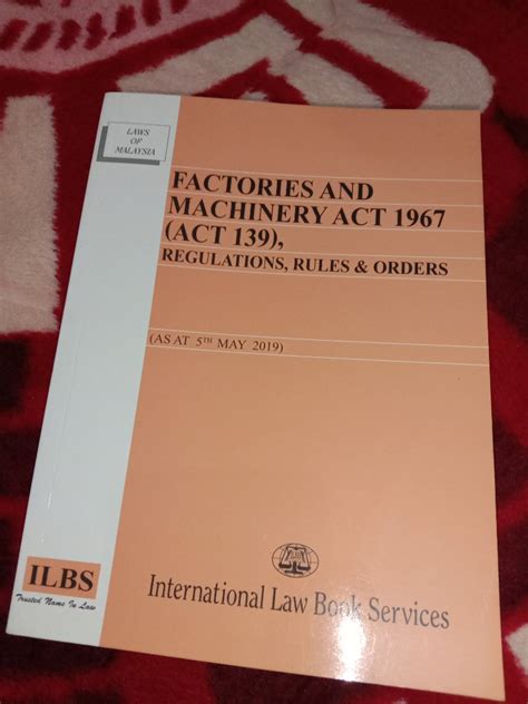 Factories And Machinery Act 1967 Act 139 Law Book Hobbies And Toys