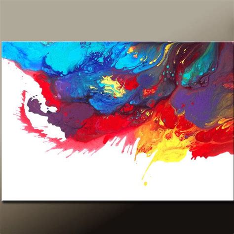 Leaps Of Faith New Abstract Rainbow Art Painting 36x24 Original By