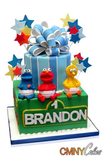 Brandons Blue And Green Sesame Street Cake When Brandon Turned One We