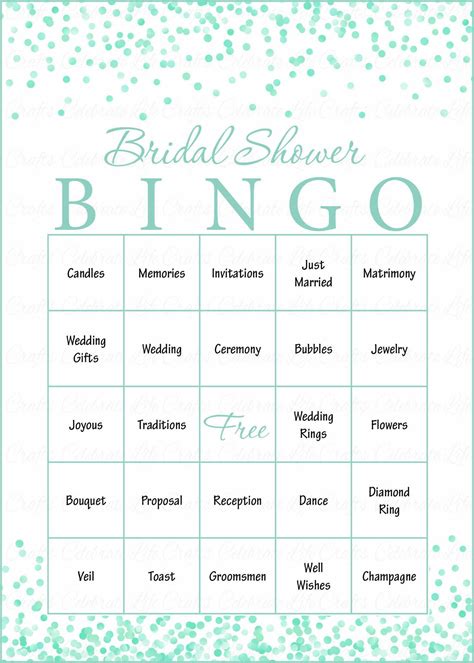 Bridal Bingo Cards Printable Download Prefilled Bridal Shower