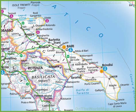 La Cartina Della Puglia Con Mappa Delle Varie Subregioni Della Puglia