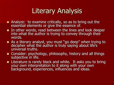 Ppt Literary Analysis Powerpoint Presentation Free Download Id3852597