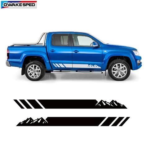 For Volkswagen Amarok Mountain Graphics Vinyl Decal Car Door Side Skirt