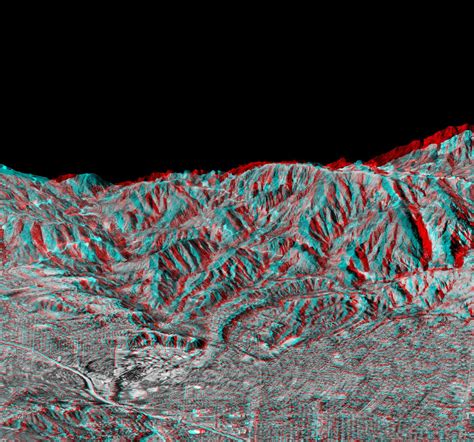 Space Images Anaglyph Of Perspective View With Aerial