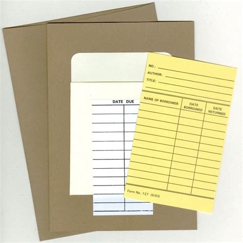 Library Book Card And Envelope I Free Shipping Worldwide